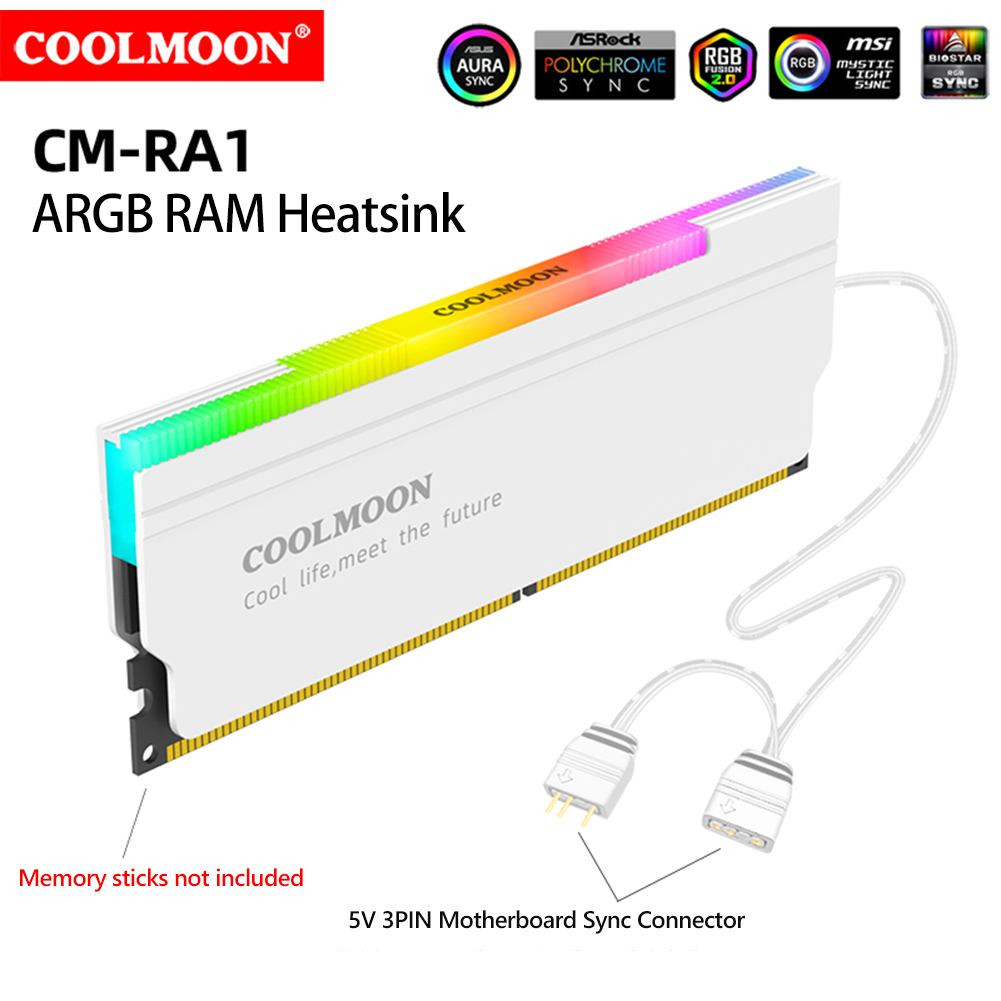 COOLMOON 5V-3PIN ARGB RAM Heat - Ddr5 Ram 评论和价格